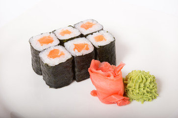 Japanese rolls with salmon