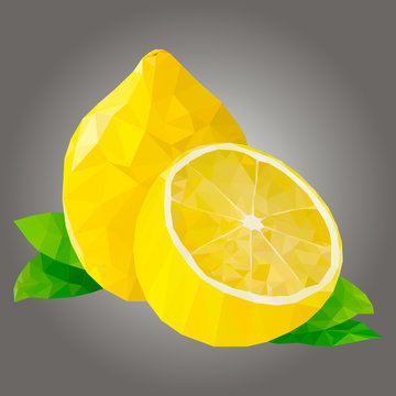low poly lemon vector illustration