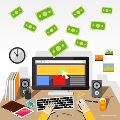 Pay per click flat design illustration.
