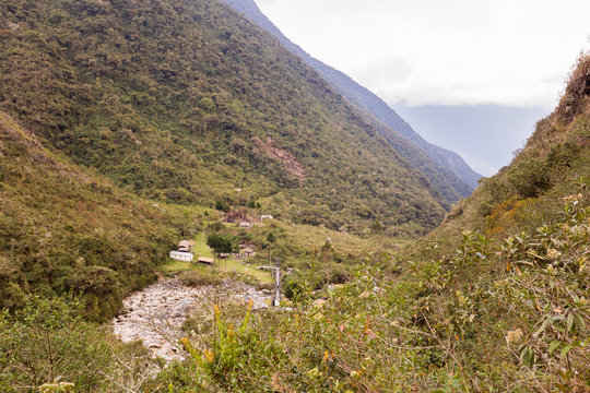 Jungle village view valley camping , Bolivia culture tourist des