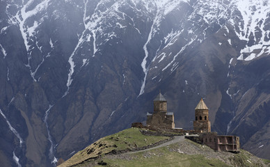 Tsminda Sameba monastery, Kazbegi, Georgian Military Highway, Ge
