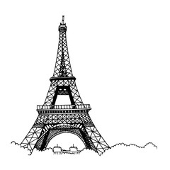 Hand drawn Eiffel Tower