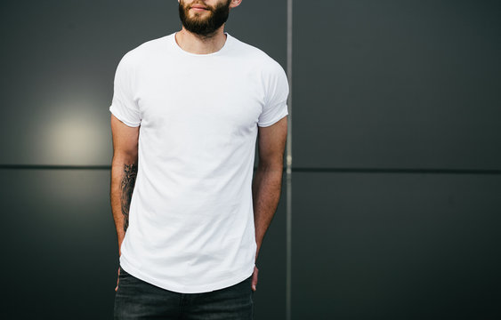 white blank t-shirt with space for your logo