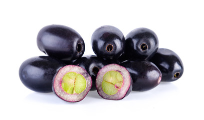 Jambolan plum or Java plum on white background