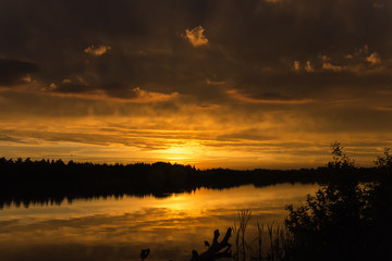 summer sunset on the lake