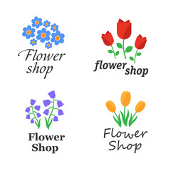 Floral design logo and flower shop