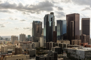 Fototapeta na wymiar Skyscrapers in Los Angeles Downtown