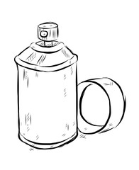 Obraz premium spray bottle / cartoon vector and illustration, black and white, hand drawn, sketch style, isolated on white background.