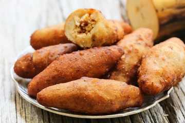 Unnakaya / Kerala Malabar snack made during Ramadan, selective focus