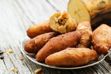 Unnakaya / Kerala Malabar snack made during Ramadan, selective focus