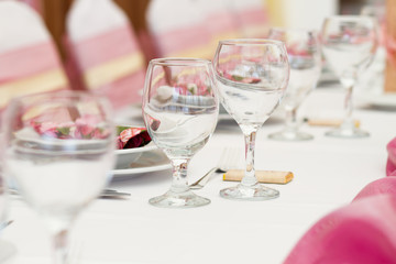 table set for event or wedding