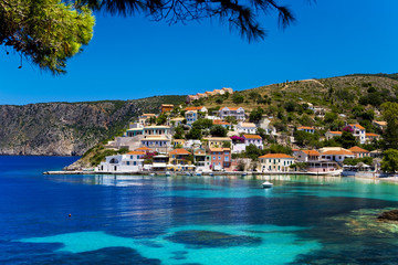 Greece. Ionian Islands - Cephalonia (Kefalonia). Asos (Assos), small rustic village on the west...