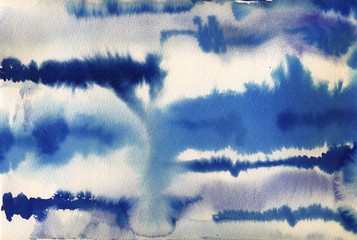 aztec watercolor background, blue shadows - 113979111