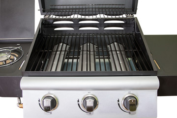 closeup gas grill for barbecue