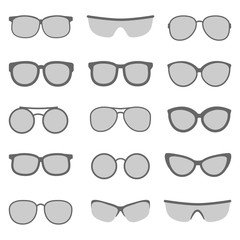 Glasses and sunglasses vector set