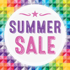 Colorful Summer sale vector graphic. Can be used for for prints, websites, posters, emails, price tags and adverts.