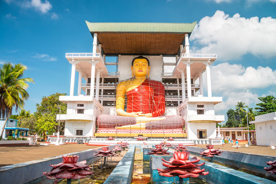 MATARA, SRI LANKA - Weherahena buddhist temple is said be the largest and the first tunnel temple in the world.The 600 feet tunnel was fist build by excavating the mound of earth.