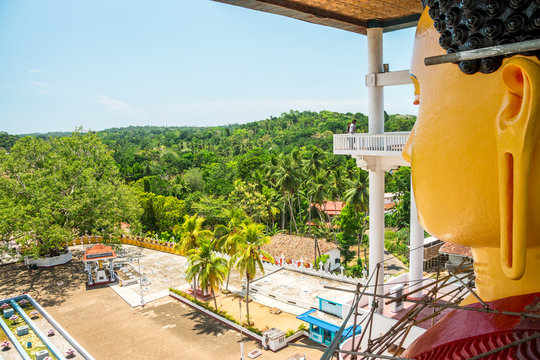 MATARA, SRI LANKA - Weherahena buddhist temple is said be the largest and the first tunnel temple in the world.The 600 feet tunnel was fist build by excavating the mound of earth.