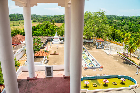 MATARA, SRI LANKA - Weherahena buddhist temple is said be the largest and the first tunnel temple in the world.The 600 feet tunnel was fist build by excavating the mound of earth.