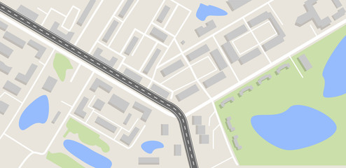 City map with road