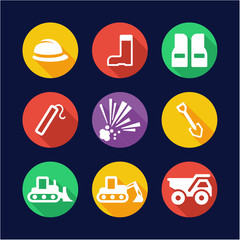 Quarry Icons Flat Design Circle