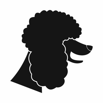 Poodle dog icon, simple style
