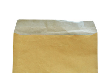 Brown envelope on white