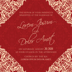 Wedding invitation or announcement card