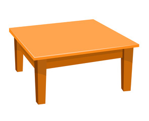 Wooden table isolated illustration