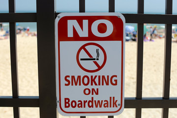 no smoking on boardwalk sign