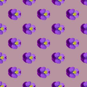 Seamless repeat pattern of pansies