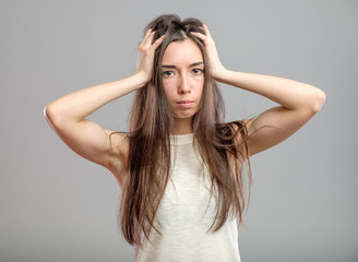 Fototapeta premium Young woman in depression