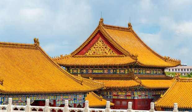 Traditional roofs of the Forbidden City in Beijing