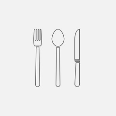 fork, knife and spoon icon