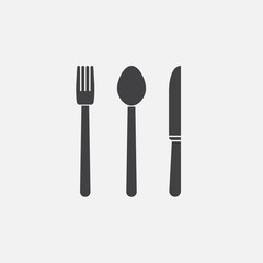 fork, knife and spoon icon