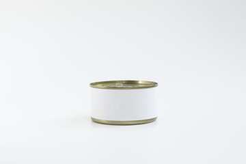 A can with blank label on white background