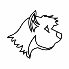 Terrier dog icon, outline style