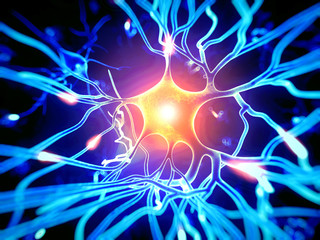 medically accurate 3d illustration of the active neuron cell