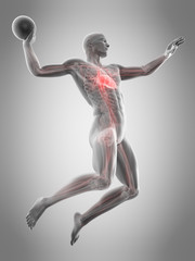 medically accurate 3d illustration of a football player