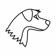 Dog icon, outline style