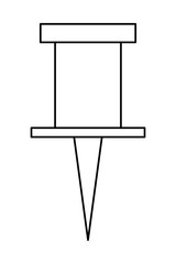 black line thumbtack , vector illustration