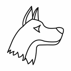 Doberman dog icon, outline style