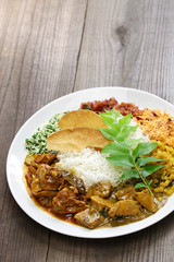 sri lankan rice and curry dish