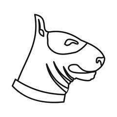 Bull terrier dog icon, outline style