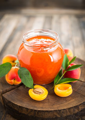 Apricot jam in the jar 