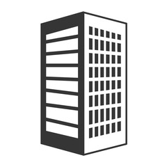 black tall building with white windows,vector graphic