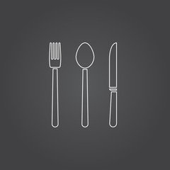 fork, knife and spoon icon