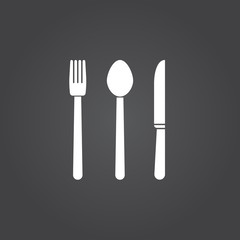 fork, knife and spoon icon