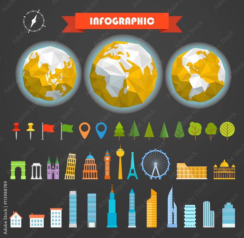 Poster infographic elements template. different infographic elements