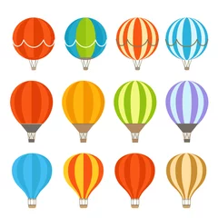 Stickers muraux Montgolfière Différents ballons à air colorés